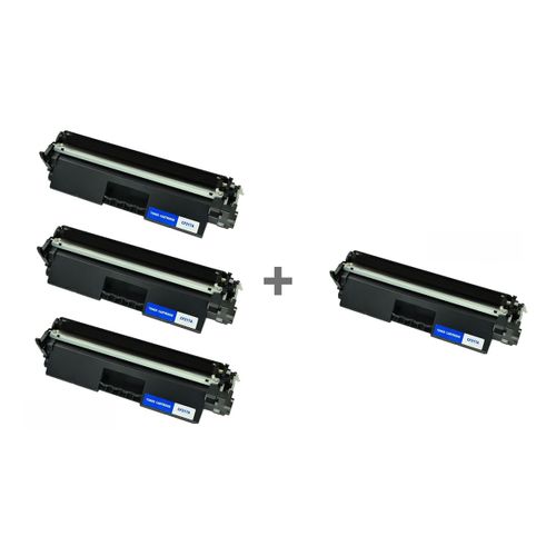 HP 17A טונר שחור תואם 3 יחידות + 1 יחידה מתנה CF217A