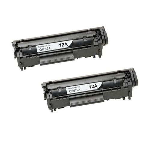 HP 12A זוג 2 יחידות טונר שחור תואם Q2612A