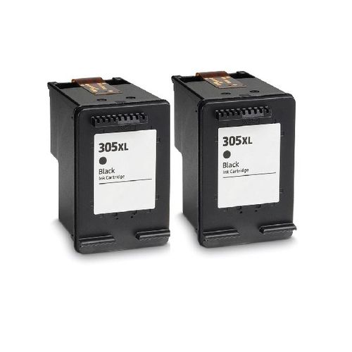 2 ראשי דיו שחורים תואמים HP 305XL כמות כפולה מהמקורי XL