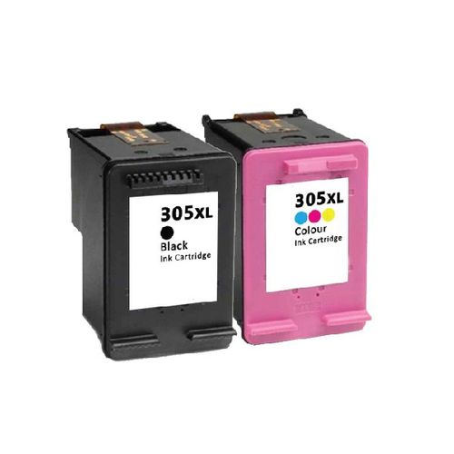 זוג ראשי דיו תואמים  HP 305XL שחור + HP 305XL צבעוני כמות כפולה מהמקורי XL