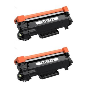 זוג 2 יחידות טונר שחור תואם BROTHER TN2510XL