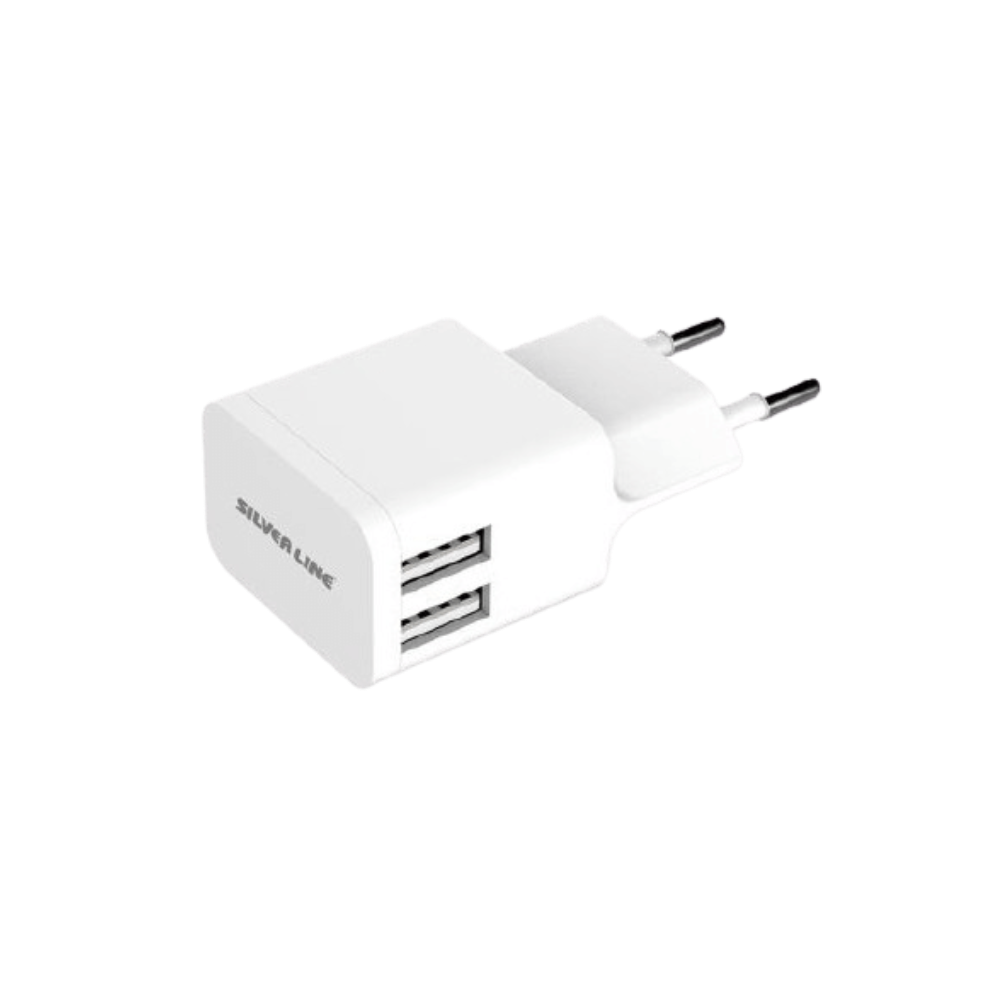 מטען קיר לאיפון SWC244 2.4A 2USB ל Silver Line סילבר ליין