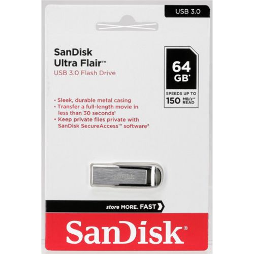 זיכרון נייד Sandisk USB3 Flair Z73 64GB סאן דיסק