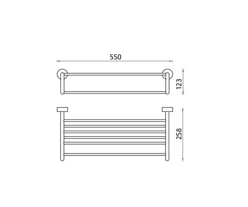 מדף כפול למגבות סדרת קונטור Contour 801688 חמת