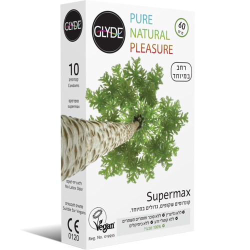 10 קונדומים טבעיים %  GLYDE SUPERMAX 100
