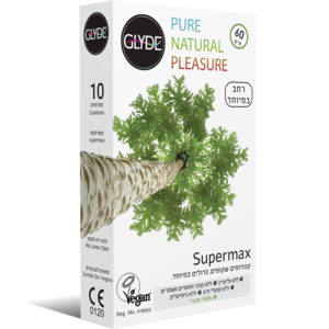 10 קונדומים טבעיים %  GLYDE SUPERMAX 100