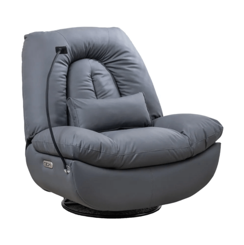 כורסת מסאז' אריאן עור בצבע אפור AIR LEATHER ARIAN 