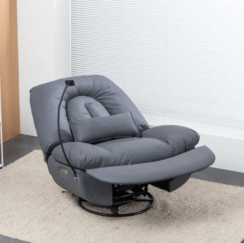 כורסת מסאז' אריאן עור בצבע אפור AIR LEATHER ARIAN 