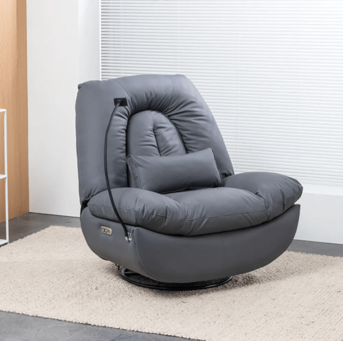 כורסת מסאז' אריאן עור בצבע אפור AIR LEATHER ARIAN 