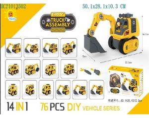  משאית להרכבה עצמית 14X1 מבית DIY (76 חלקים)