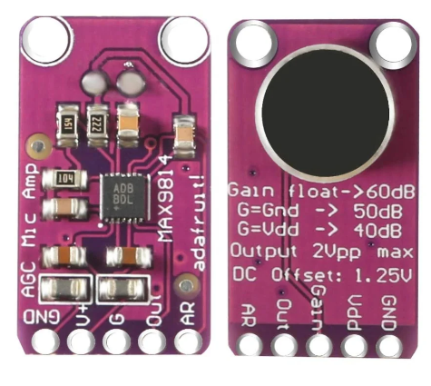  מודול מיקרופון מוגבר  רגיש  WMAX9814 עם AGC