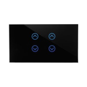  מתג טאץ חכם לתריס כפול זכוכית שחורה 4 מודול WIFI  