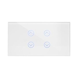  מתג טאץ חכם לתריס כפול זכוכית לבנה 4 מודול WIFI   