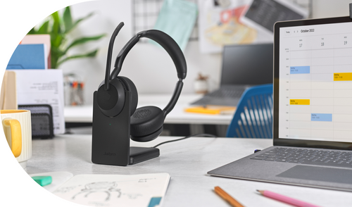אוזניות אלחוטיות JABRA EVOLVE2 55 LINK380A MS STEREO STAND 