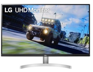 מסך לבן LG 31.5 UHD 4K HDR MONITOR 32UN500-W