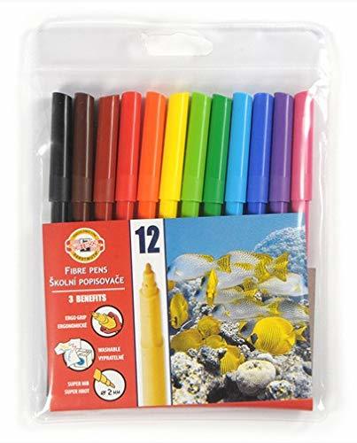 ֿסט 12 טושים צבעוניים  FIBRE PENS 