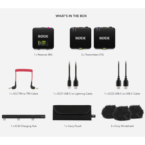 מערכת מיקרופונים אלחוטיים כולל משדר RODE Wireless GO (Gen 3)