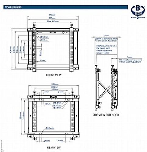 מתקן Video Wall עם מנגנון Push to Pop-Out דגם BT8300