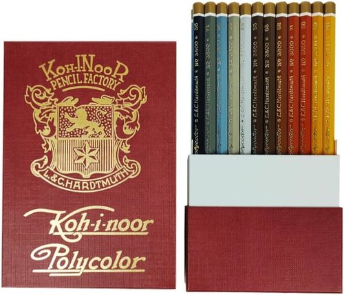 סט 48 עפרונות צבעוניים פוליקולור מבית KOH-I-NOOR בקופסת וינטג' מהודרת