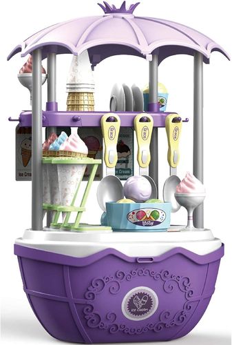 טרולי הופך לדוכן גלידה 4 ב 1 עם שלל אביזרי משחק