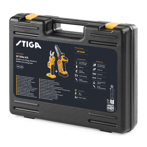 באנדל מסור נטען מיני PR 100e + מזמרה SC 100e + סוללה 2 אמפר