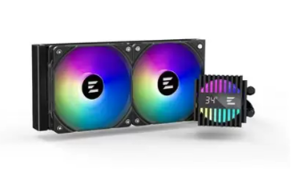 מערכת קירור מים עם צג טמפרטורה שני מאוררים ZALMAN ALPHA2 A24 ARGB BLACK LIQUID COOLER 240MM