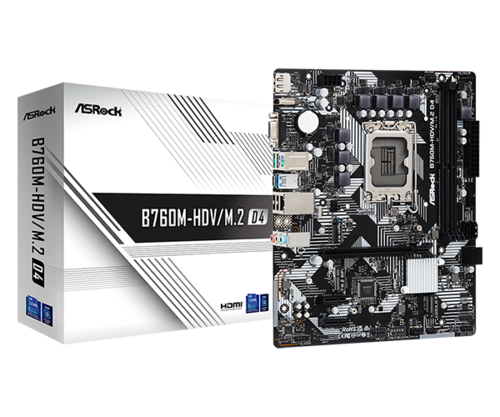 לוח 2SLOT ASROCK B760M-HDV/M2 WHITE DDR5