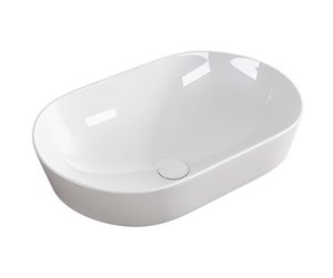 כיור מונח חרס מונח אובלי ללא חור לברז קפסולה Capsula מק"ט 404019 חמת