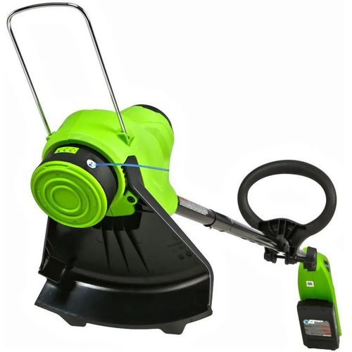 חרמש קוצץ קנטים GREENWORKS 24V דגם 99503-2 עם טכנולוגיית TORQDRIVED וגלגלת תומכת לדיוק מקצועי