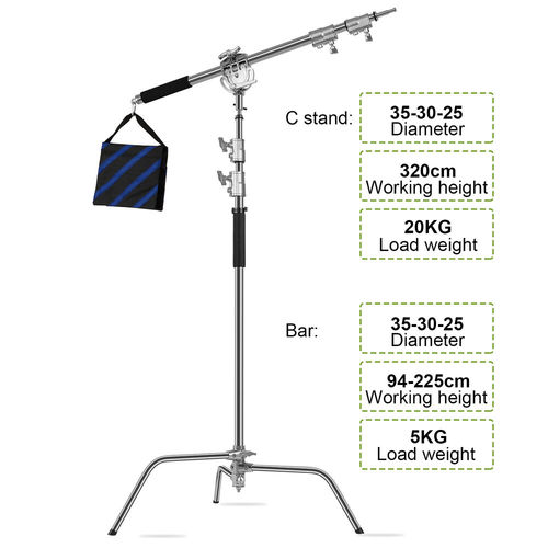 חצובת C-Stand עם זרוע BOOM דגם GVM C360