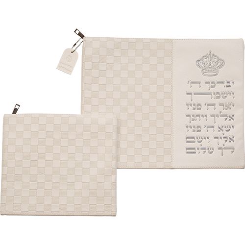 סט טלית תפילין דמוי עור אותיות בולטות 