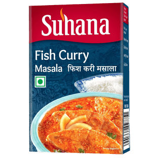 SUHANA FISH CURRY MASALA - תערובת תבלינים מסאלה קארי דגים 50 גרם (כשר, טבעוני)