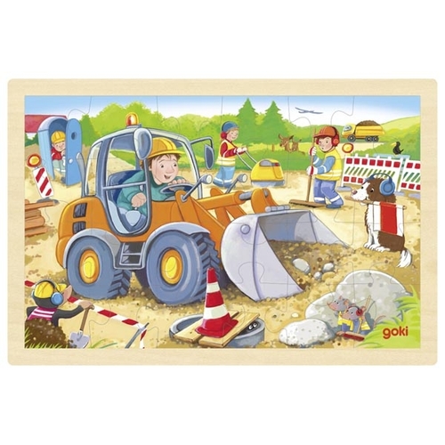 GOKI פאזל אתר בנייה מעץ 24 חלקים 57411