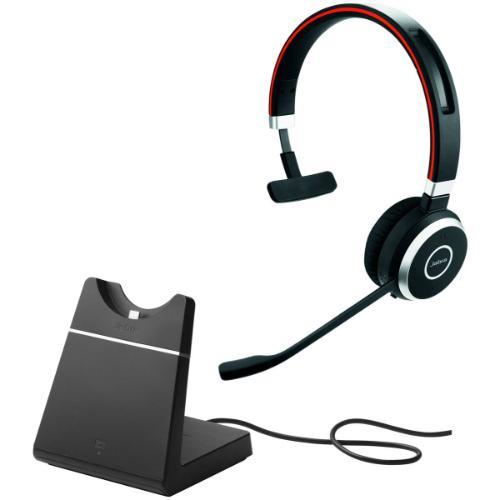אוזניות אלחוטיות Jabra Evolve 65 SE, Link380a MS Mono Stand