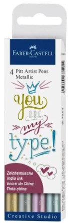 4 טושים מטאליים Metallics מבית FABER CASTELL