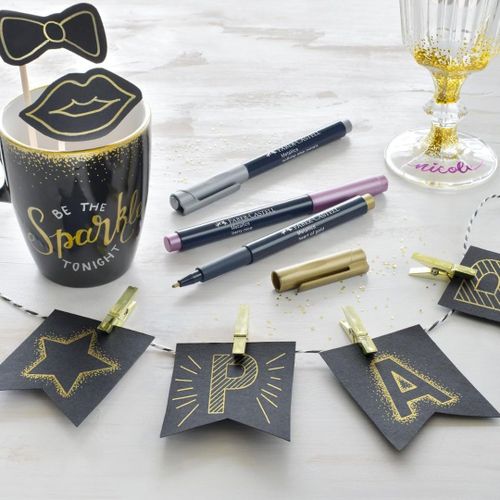 4 טושים מטאליים Metallics מבית FABER CASTELL