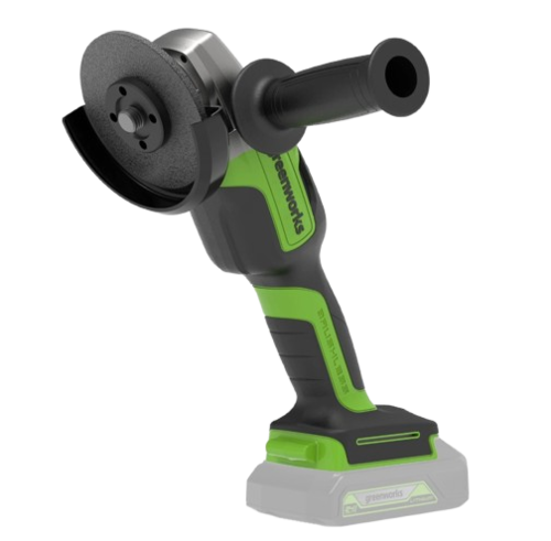 משחזת זווית GREENWORKS 24V Brushless דגם 99574/3.5 עם מבנה אלומיניום מתקדם לביצועים מקצועיים