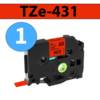 סרט מדבקה TZe-431 תואם פרימיום שחור על אדום 12 מ״מ