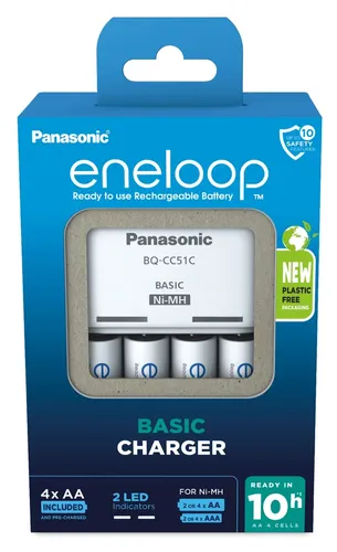 קיט מטען ו4 סוללות Panasonic Eneloop 2000mAh AA