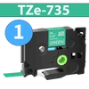 סרט מדבקה TZe-735 תואם פרימיום לבן על ירוק 12 מ״מ