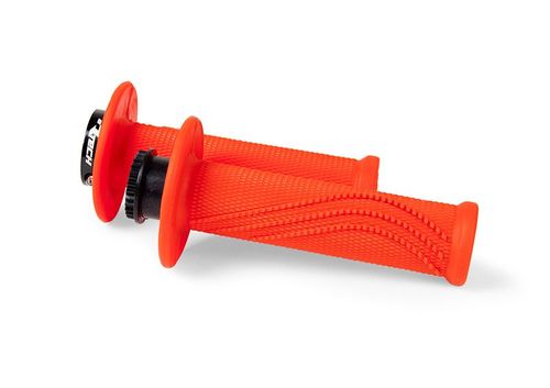 גריפים עם נעילה וידית מצערת רייסטק כתום - RACETECH LOCK ON WAVE