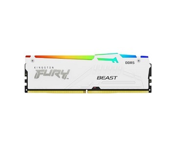 קיט זכרון למחשב נייח עם צלעות קירור/ Kingston KF560C36BWEAK2-32DDR5-6000MHZ/CL36/WHITE/RGB/32GB/2*16