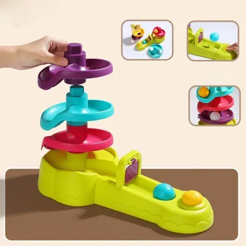 מגדל כדורים מתגלגלים עם אתגר קליעה למטרה