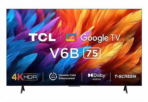 מסך TV TCL 75 GOOGLE 4K 75V6B