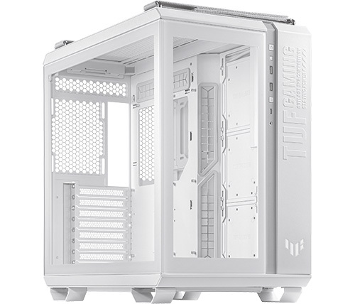 מארז מחשב TEMPERED GLASS ASUS TUF Gaming GT502 WHITE , כולל חלון זכוכית בדלת צד וקדמת המארז, עם ידיות נשיאה