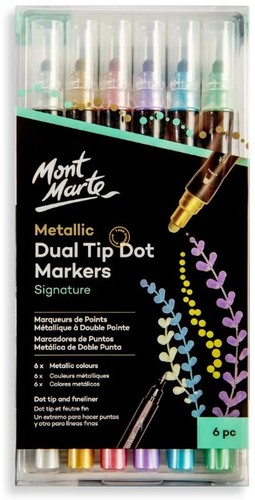 6 טושים מטאליים עם ראש עגול ליצירת נקודות DOT MARKERS