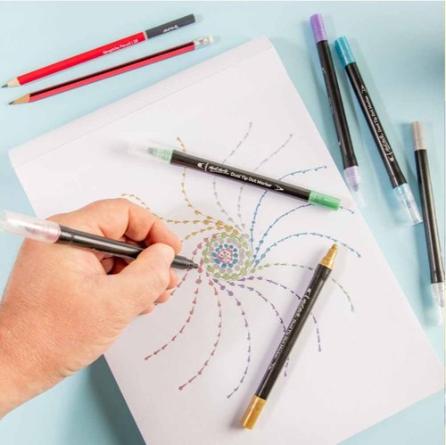 6 טושים מטאליים עם ראש עגול ליצירת נקודות DOT MARKERS