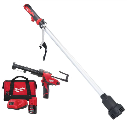 משאבת מים + אקדח סיליקון 12V כולל 2 סוללות 2AH מבית MILWAUKEE