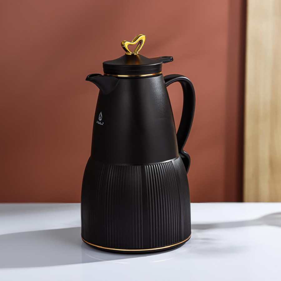 טרמוס פלסטיק איכותי שחור 1 ליטר - Y.C.030848