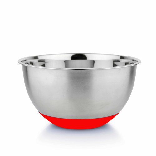 קערה נירוסטה 20*7 תחתית סילקון אדום 026292 Y.C